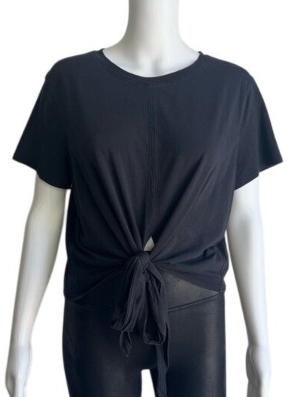 Lululemon Tie-Waist Short-Sleeve Tee in Black - M/L